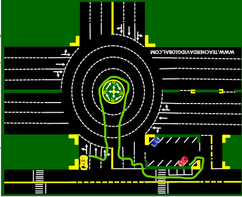 29. Drive yellow to the parking