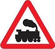 Railway Crossing Without Barrier Ahead
