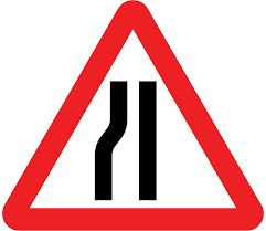 Road Narrows From Left Ahead