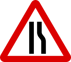 Road Narrows From Right Ahead
