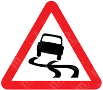 Slippery Road Surface Ahead