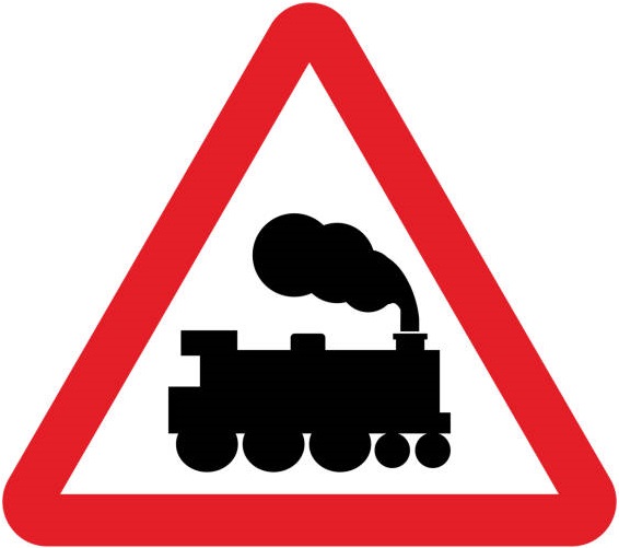 Railway Crossing Without Barrier Ahead