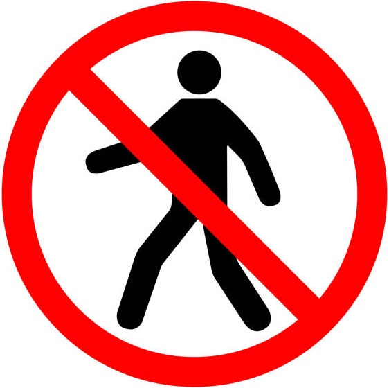 No entry For Pedestrians