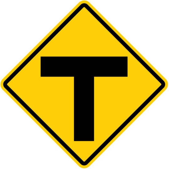T Intersection Road Ahead