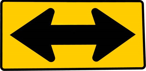 Two-Direction Large Arrow sign