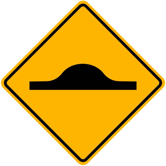 Speed Hump Or Bump Ahead