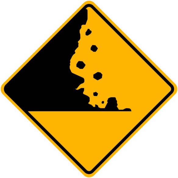 Falling Rocks Or Rockslide Ahead