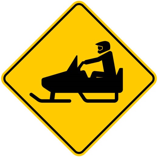 Snowmobile Crossing Ahead